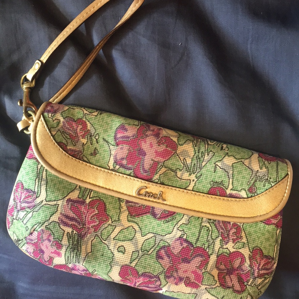 Floral coach clutch
